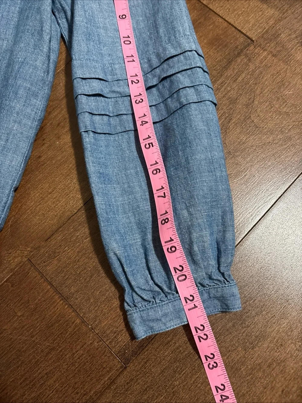 J.Crew Popover Chambray Ruffle Neck Peasant Top Womens XXS Long Sleeve Cotton - Picture 13 of 16